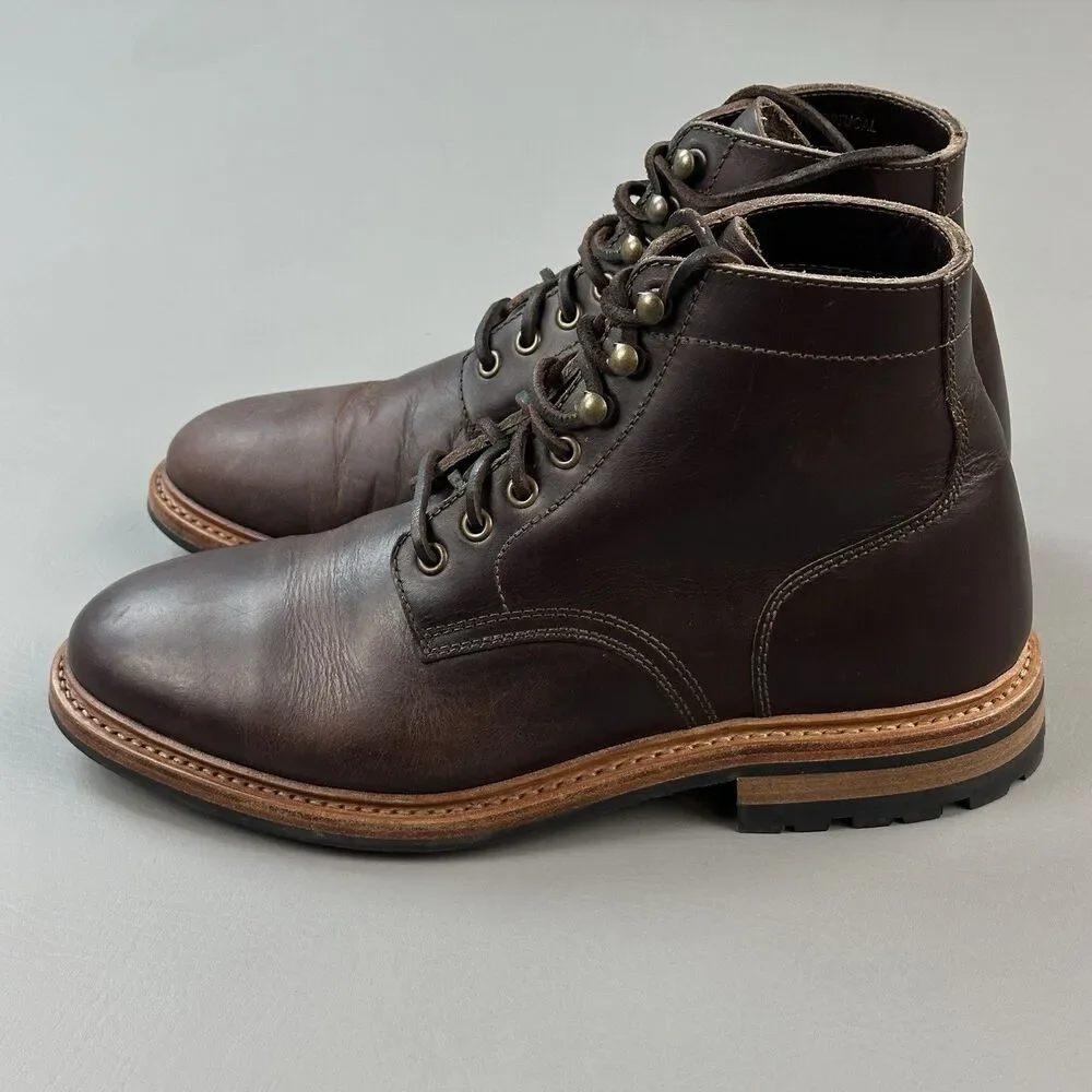 Parkhurst Allen Service Boots Mens Size 10 D Vegan Brown Leather Lace Up USA